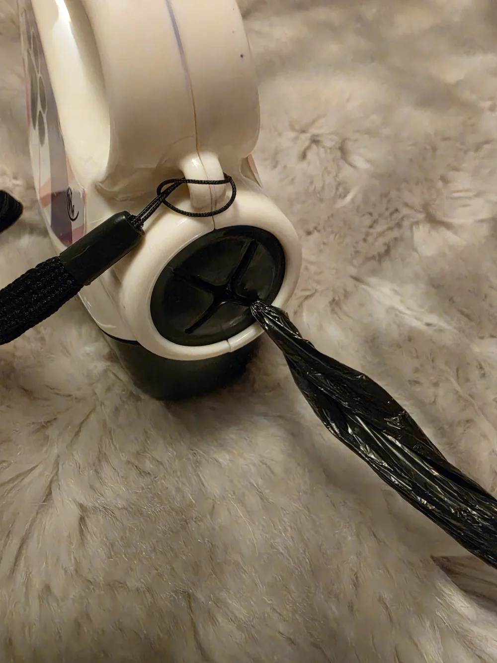 Retractable Dog Leash with Pink Plaid Paw Accent - Unbranded